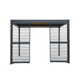 Rackhams Anthracite Aluminium Pergola With White Blinds, 2 x Side Panels & LED Lights - 3m x 3m - thumbnail 2