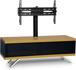 "Rackhams TUCANA 1200 HYBRID Black Oak TV Cabinet BeamThru Remote-Friendly Doors up to 60"" Flat Screen TVs with Mounting Arm" - thumbnail 4