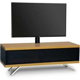 "Rackhams TUCANA 1200 HYBRID Black Oak TV Cabinet BeamThru Remote-Friendly Doors up to 60"" Flat Screen TVs with Mounting Arm" - thumbnail 5