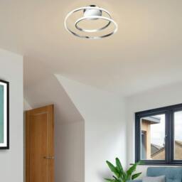 Rackhams Alston Double Ring LED Ceiling Light - Chrome - thumbnail 2