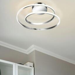 Rackhams Alston Double Ring LED Ceiling Light - Chrome - thumbnail 1