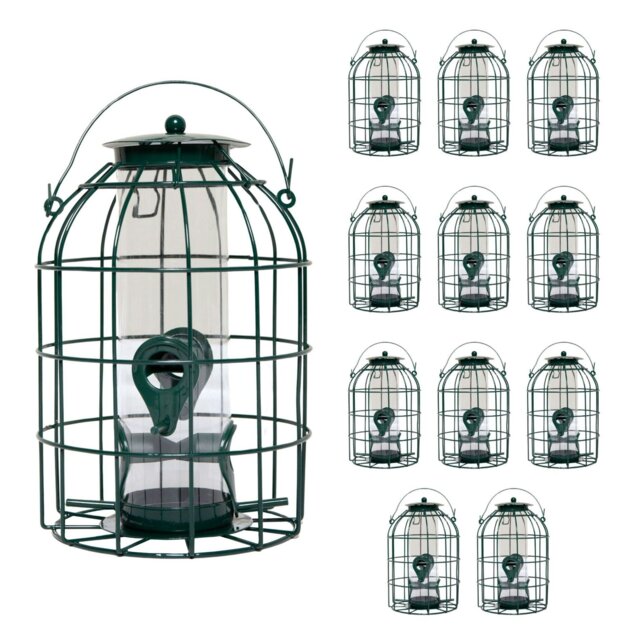 Rackhams Pack of 12 Wild Bird Seed Feeder Cage with Squirrel Guard - image 1