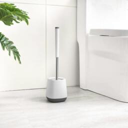 Rackhams Squircle White Toilet Brush & Holder With Silicone Head - thumbnail 1