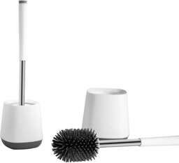 Rackhams Squircle White Toilet Brush & Holder With Silicone Head - thumbnail 5