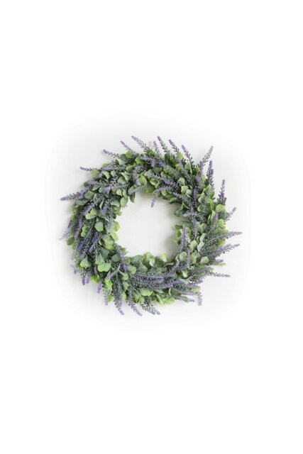 Rackhams Artificial Lavender Flower Wreath Front Door Hanging Decoration Christmas Decoration - Purple - image 1