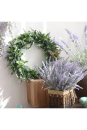 Rackhams Artificial Lavender Flower Wreath Front Door Hanging Decoration Christmas Decoration - Purple - thumbnail 2