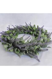 Rackhams Artificial Lavender Flower Wreath Front Door Hanging Decoration Christmas Decoration - Purple - thumbnail 4