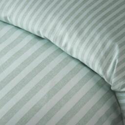 Rackhams Epping Textured Stripe Reversible Duvet Cover Set Green - Double - Green - thumbnail 4