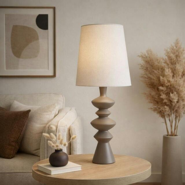 Rackhams Cheryl Taupe Resin Table Lamp - image 1