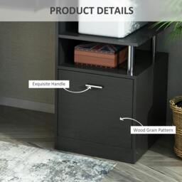 Rackhams Computer Desk PC Workstation with Drawer Shelves CPU Storage Rack Home Office Furniture 152 x 60 x 88cm (BLACK) - thumbnail 6