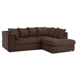 Rackhams Jumbo Cord Right Hand Corner Sofa With FREE Footstool - Black - thumbnail 5