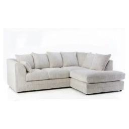Rackhams Jumbo Cord Right Hand Corner Sofa With FREE Footstool - Black - thumbnail 6