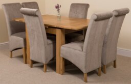 Rackhams Richmond Small Extending Oak Dining Set with Montana Fabric Chairs - 4 chairs - Beige - thumbnail 6