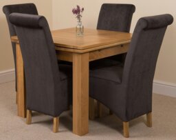 Rackhams Richmond Small Extending Oak Dining Set with Montana Fabric Chairs - 4 chairs - Beige - thumbnail 3