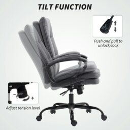 Rackhams Fabric Office Chair, Computer Desk Chair for Home, Charcoal Grey - Light Grey - Yes - Office Chair - thumbnail 5