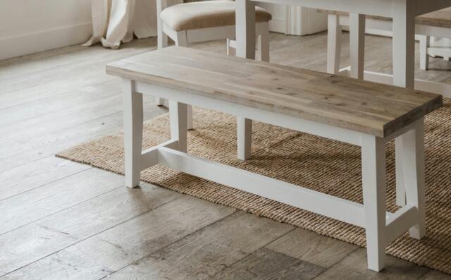 Rackhams Florence Bench Wooden Dining Table Seat 120cm Long - White - image 1