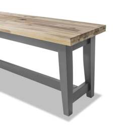 Rackhams Florence Bench Wooden Dining Table Seat 120cm Long - White - thumbnail 5