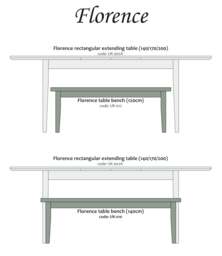 Rackhams Florence Bench Wooden Dining Table Seat 120cm Long - White - thumbnail 6