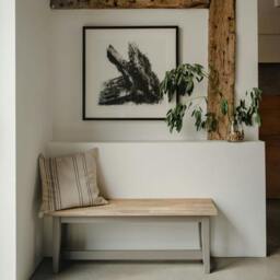 Rackhams Florence Bench Wooden Dining Table Seat 120cm Long - White - thumbnail 2