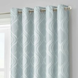 Rackhams Clarissa Jacquard Ready Made Eyelet Curtains - 117cm x 137cm - Beige - thumbnail 2