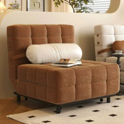 Rackhams Mendez Single Sofa Bed, Two Seater Sofa Bed, Corduroy - Brown - 100cm