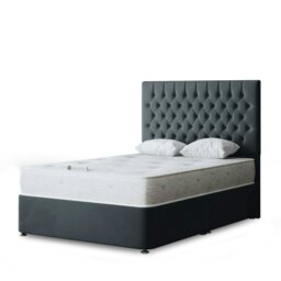 Rackhams Seraphine Divan Bed with Upholstered Headboard - Grey (Steel) - Small Double - thumbnail 2