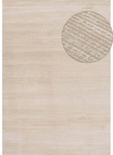 Rackhams Carmel Beige-Cream Striped Rug - 6020 - 120X170 cm - image 1