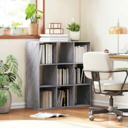 Rackhams 9 Cube Storage Unit Cabinet Bookcase Display Shelves, Black - Light Grey