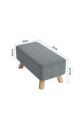 Rackhams 57cm W Rectangular Tofu-shaped Footstool - Grey - thumbnail 6