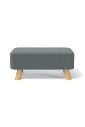 Rackhams 57cm W Rectangular Tofu-shaped Footstool - Grey - thumbnail 3