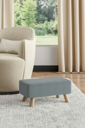 Rackhams 57cm W Rectangular Tofu-shaped Footstool - Grey - thumbnail 2