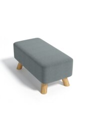 Rackhams 57cm W Rectangular Tofu-shaped Footstool - Grey - thumbnail 4