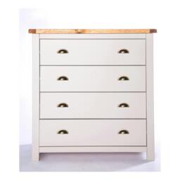 Rackhams Argenta 4 Drawer Chest of Drawers Brass Cup Handle - Light Grey - thumbnail 2
