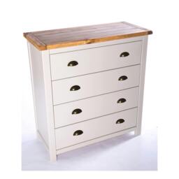 Rackhams Argenta 4 Drawer Chest of Drawers Brass Cup Handle - Light Grey - thumbnail 3