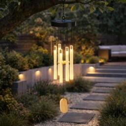 Rackhams Solar Wind Chime – Colour Changing LED Hanging Light - thumbnail 3