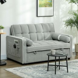 Rackhams 2 Seater Pull Out Sofa Bed with Adjustable Backrest - Charcoal grey - thumbnail 2