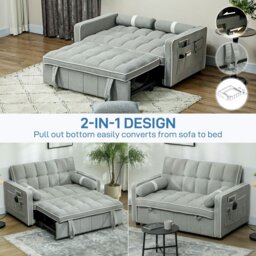 Rackhams 2 Seater Pull Out Sofa Bed with Adjustable Backrest - Charcoal grey - thumbnail 5