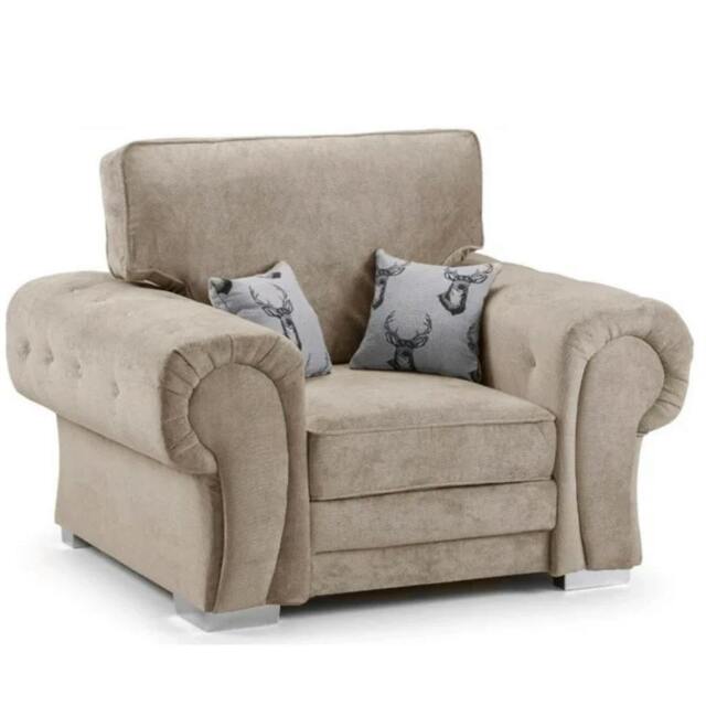 Rackhams Verona Scatter Back Living Room Furniture Range - Warm Mink - Arm Chair - image 1