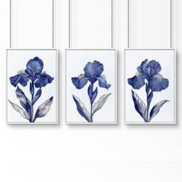 Rackhams Canvas Pictures For Walls - Set of 3 Botanical Wall art Prints - 20 x 30 in / 50 x 76 cm - Matte Museum Quality Art Paper 290 gsm - White Frame - thumbnail 1