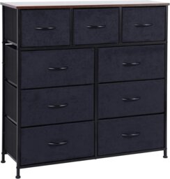 Rackhams Black Chest of Drawers with 9 Fabric Drawers - thumbnail 2