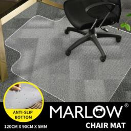 Rackhams Office Chair Mat Hard Floor for Carpet Protector PVC Non Slip 120x90cm - thumbnail 2
