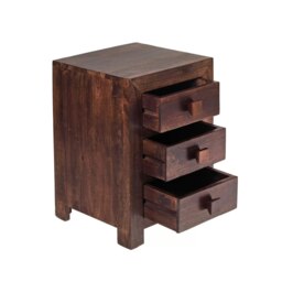 Rackhams Mary Mango Wood 3 Drawer Bedside Table - Wood - 1 - 42X40X62CM WXDXH - thumbnail 6
