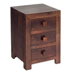 Rackhams Mary Mango Wood 3 Drawer Bedside Table - Wood - 1 - 42X40X62CM WXDXH - thumbnail 2