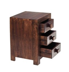 Rackhams Mary Mango Wood 3 Drawer Bedside Table - Wood - 1 - 42X40X62CM WXDXH - thumbnail 5