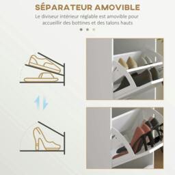 Rackhams Three-Drawer Minimalistic Shoe Storage Cabinet, for 15 Shoes - thumbnail 6