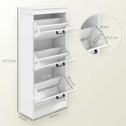 Rackhams Three-Drawer Minimalistic Shoe Storage Cabinet, for 15 Shoes - thumbnail 3