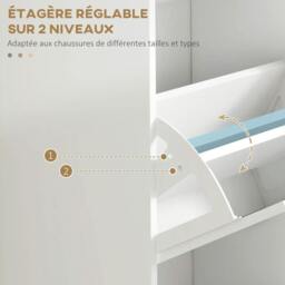 Rackhams Three-Drawer Minimalistic Shoe Storage Cabinet, for 15 Shoes - thumbnail 5