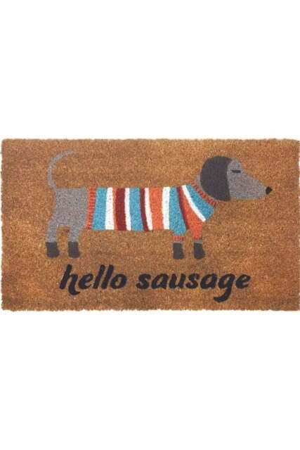 Rackhams Coir Animal Hello Sausage Mat 40x70 cm - image 1