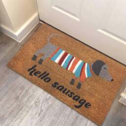 Rackhams Coir Animal Hello Sausage Mat 40x70 cm - thumbnail 2