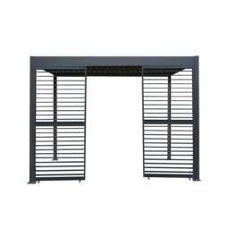 Rackhams Anthracite Aluminium Pergola With 2 x Shutter Panels - 3m x 3m - thumbnail 2